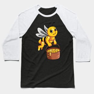 Bee Carrying Honey Pot Baseball T-Shirt